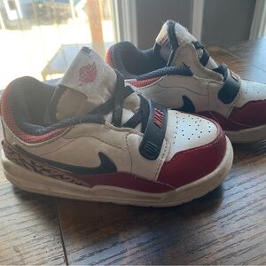 Jordan Kids Red and White Sneakers